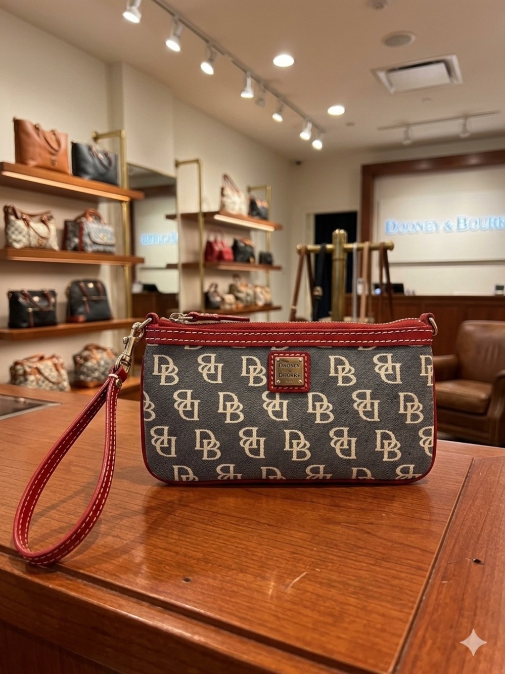 Dooney & Bourke Signature Monogram Canvas wristlet